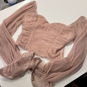 Elegant Blush Off-Shoulder Top